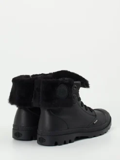 Palladium – Schnürboots aus Nubukleder schwarz
