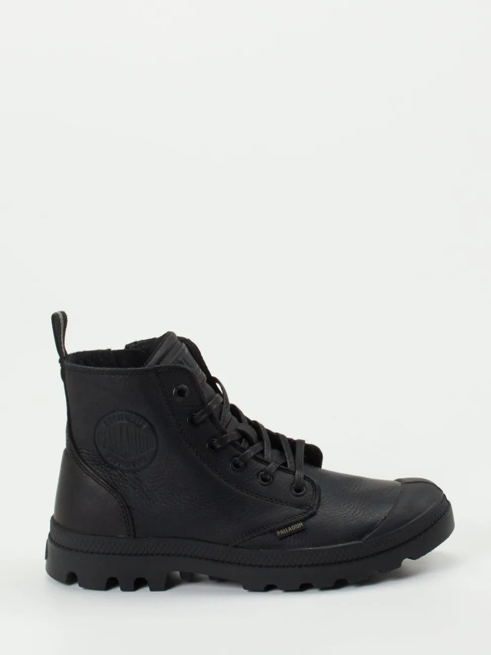 Palladium – Schnürboots aus Fettleder Schwarz
