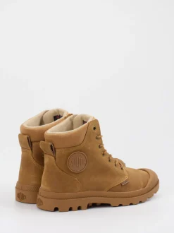 Palladium – Schnürboots aus Nubukleder honigbraun