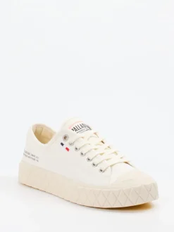 Palladium – Sneaker aus Canvas in Naturweiß