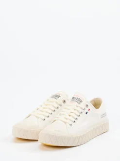 Palladium – Sneaker aus Canvas in Naturweiß
