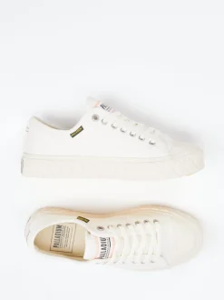 Palladium – Sneaker aus Canvas in Naturweiß