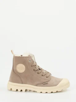 Palladium – Stiefelette aus Nubukleder in Taupe