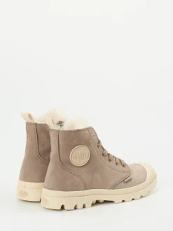 Palladium – Stiefelette aus Nubukleder in Taupe