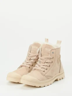 Palladium – Stiefeletten aus Nubukleder beige