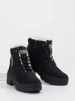 Palladium – Stiefeletten aus Veloursleder Schwarz