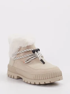 Palladium – Winterboots aus Veloursleder beige