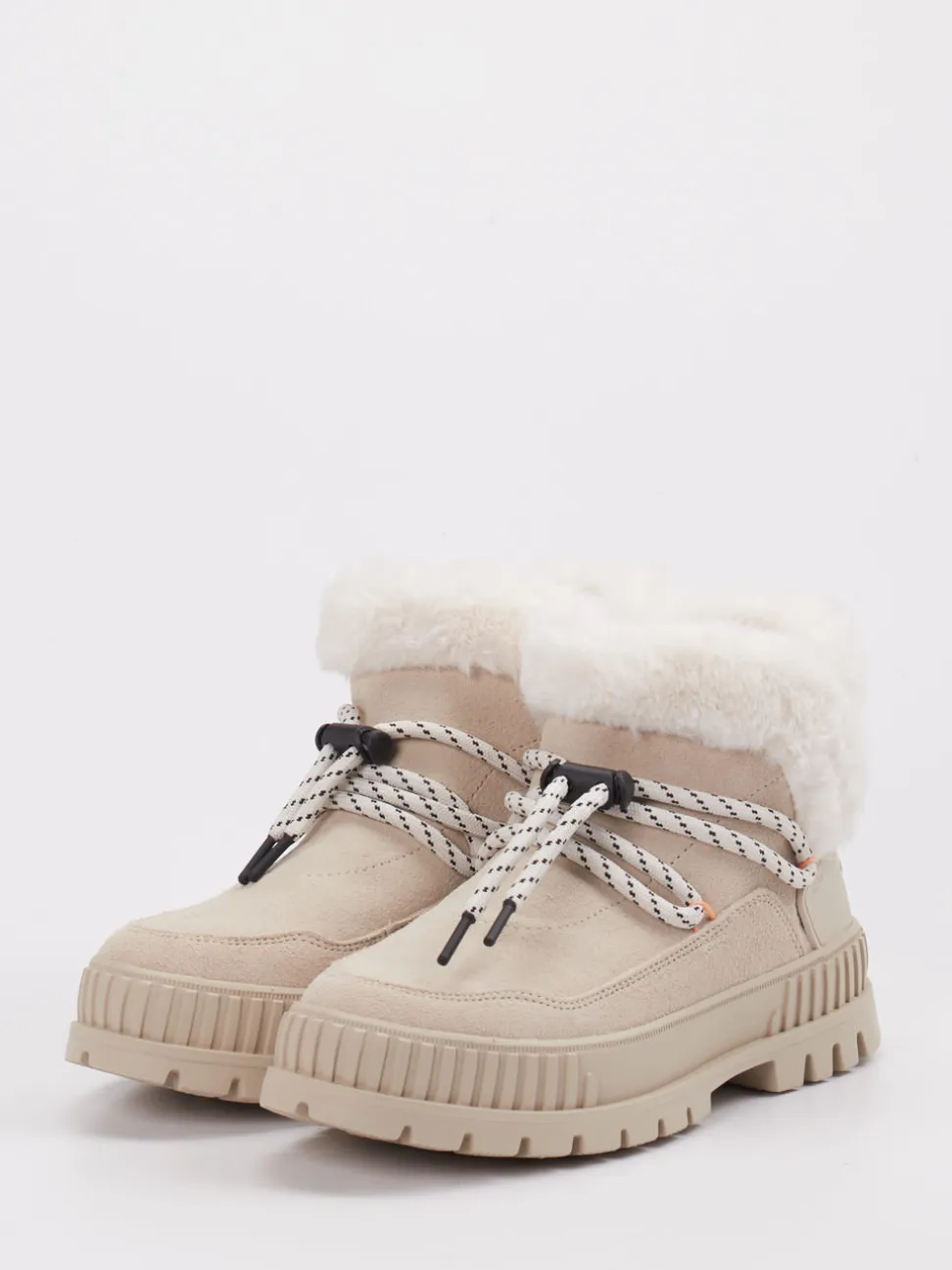 Palladium – Winterboots aus Veloursleder beige