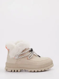 Palladium – Winterboots aus Veloursleder beige