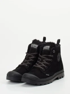 Palladium – Winterboots aus Nubukleder Schwarz