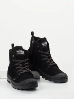 Palladium – Winterboots aus Nubukleder Schwarz