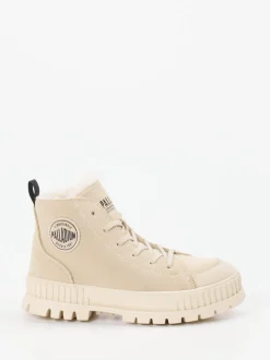 Palladium – Winter-Sneakerboots aus Veloursleder beige