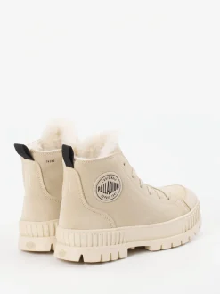 Palladium – Winter-Sneakerboots aus Veloursleder beige