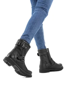 Panama Jack – Biker Boots aus Kalbleder Schwarz