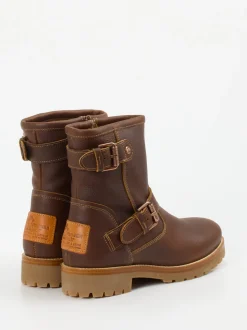 Panama Jack – Biker-Stiefelette aus Lammleder braun
