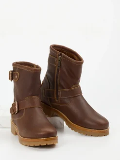 Panama Jack – Biker-Stiefelette aus Lammleder braun