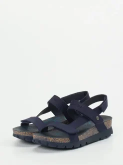 Panama Jack – Keilsandalette aus Lammleder blau
