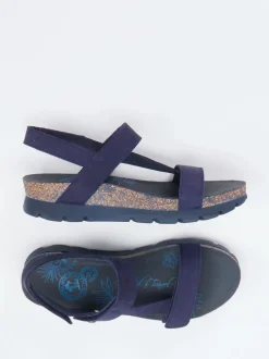 Panama Jack – Keilsandalette aus Lammleder blau
