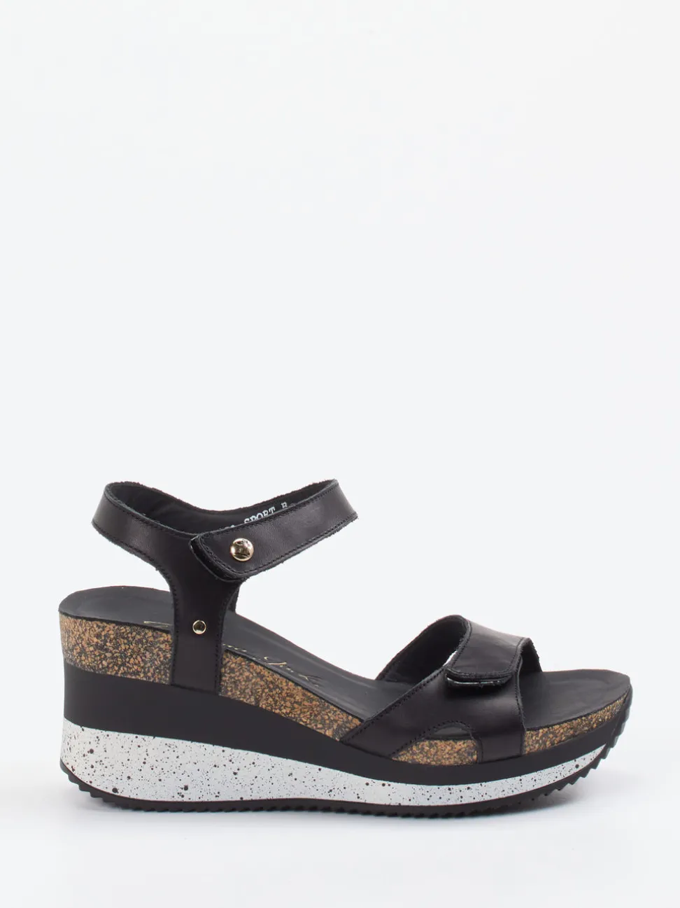 Panama Jack – Keilsandalette aus Lammleder schwarz