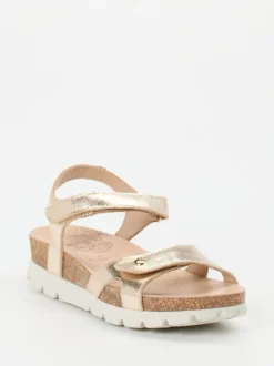 Panama Jack – Keilsandalette aus Kalbleder Gold