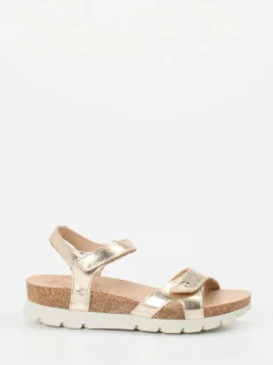 Panama Jack – Keilsandalette aus Kalbleder Gold