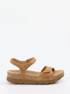 Panama Jack – Keilsandalette aus Veloursleder cognac
