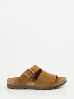 Panama Jack – Komfort-Pantolette aus Veloursleder cognac