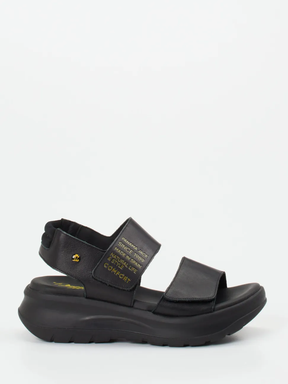 Panama Jack – Plateau-Sandale aus Kalbleder Schwarz