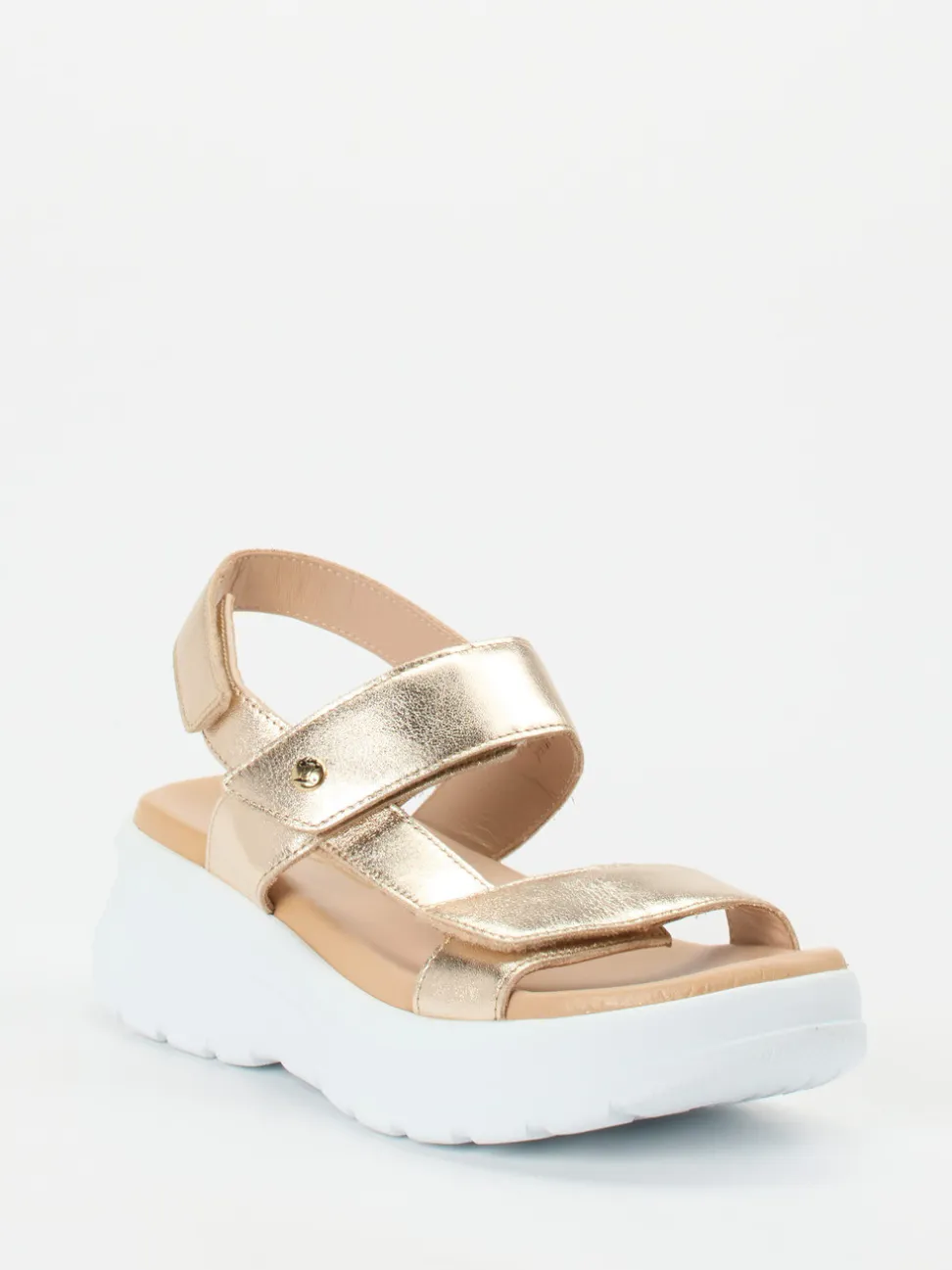 Panama Jack – Plateau-Sandalen aus Kalbleder goldfarben