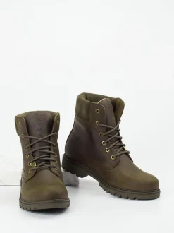 Panama Jack – Schnürboots aus Leder in Olivgrün