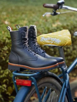 Panama Jack – Schnürboots aus Lammleder schwarz