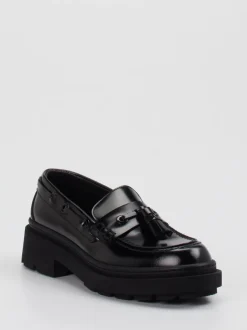 Pantanetti – Chunky-Loafer aus schwarzem Glattleder
