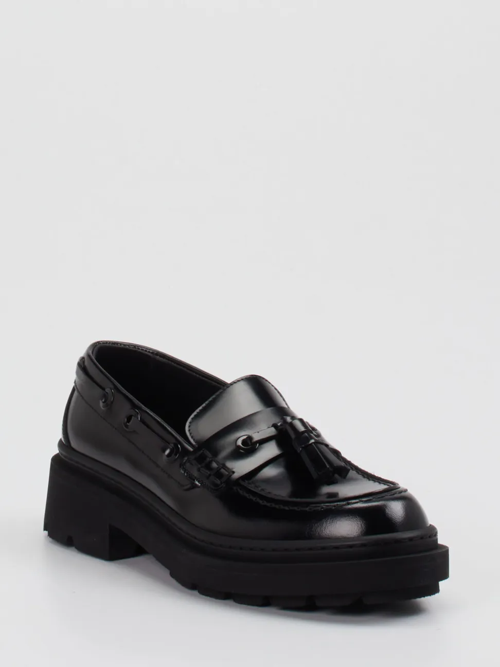 Pantanetti – Chunky-Loafer aus schwarzem Glattleder
