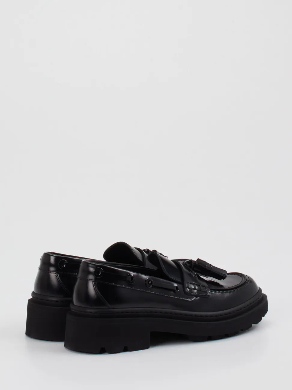 Pantanetti – Chunky-Loafer aus schwarzem Glattleder