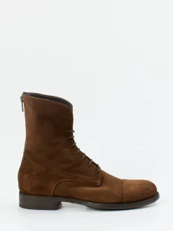 Pantanetti – Herren-Stiefelette aus Veloursleder braun