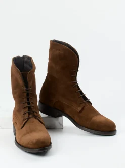 Pantanetti – Herren-Stiefelette aus Veloursleder braun