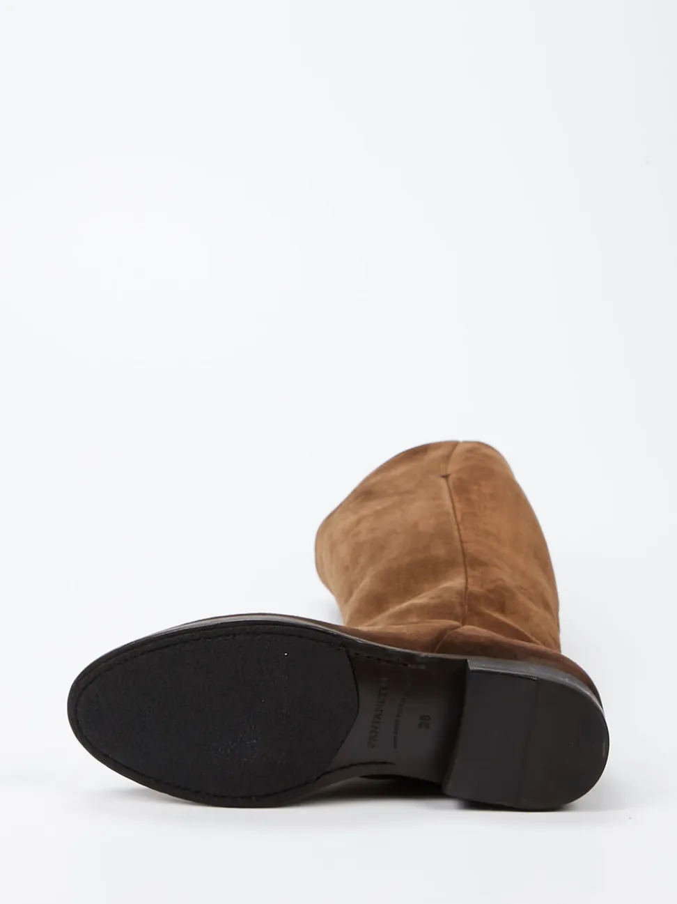 Pantanetti – Kniehohe Stiefel aus Veloursleder Braun