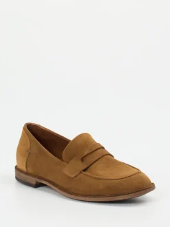 Pantanetti – Loafer aus Veloursleder in Cognacbraun