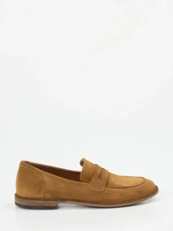 Pantanetti – Loafer aus Veloursleder in Cognacbraun