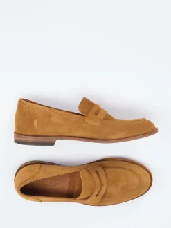 Pantanetti – Loafer aus Veloursleder in Cognacbraun