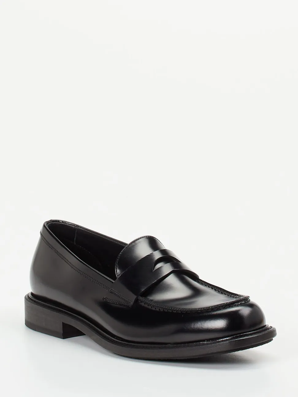 Pantanetti – Penny Loafer aus Hochglanzleder Schwarz
