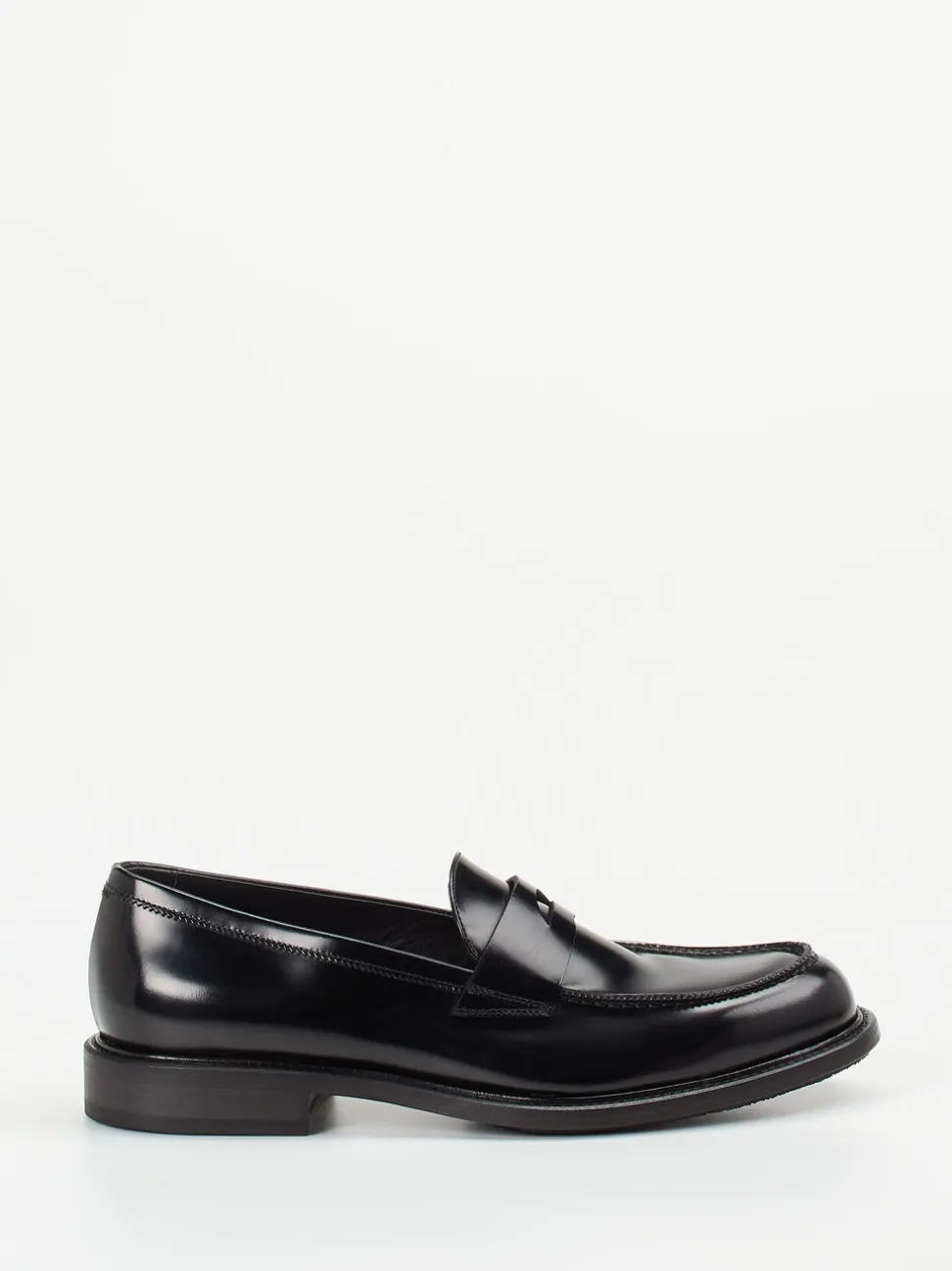Pantanetti – Penny Loafer aus Hochglanzleder Schwarz