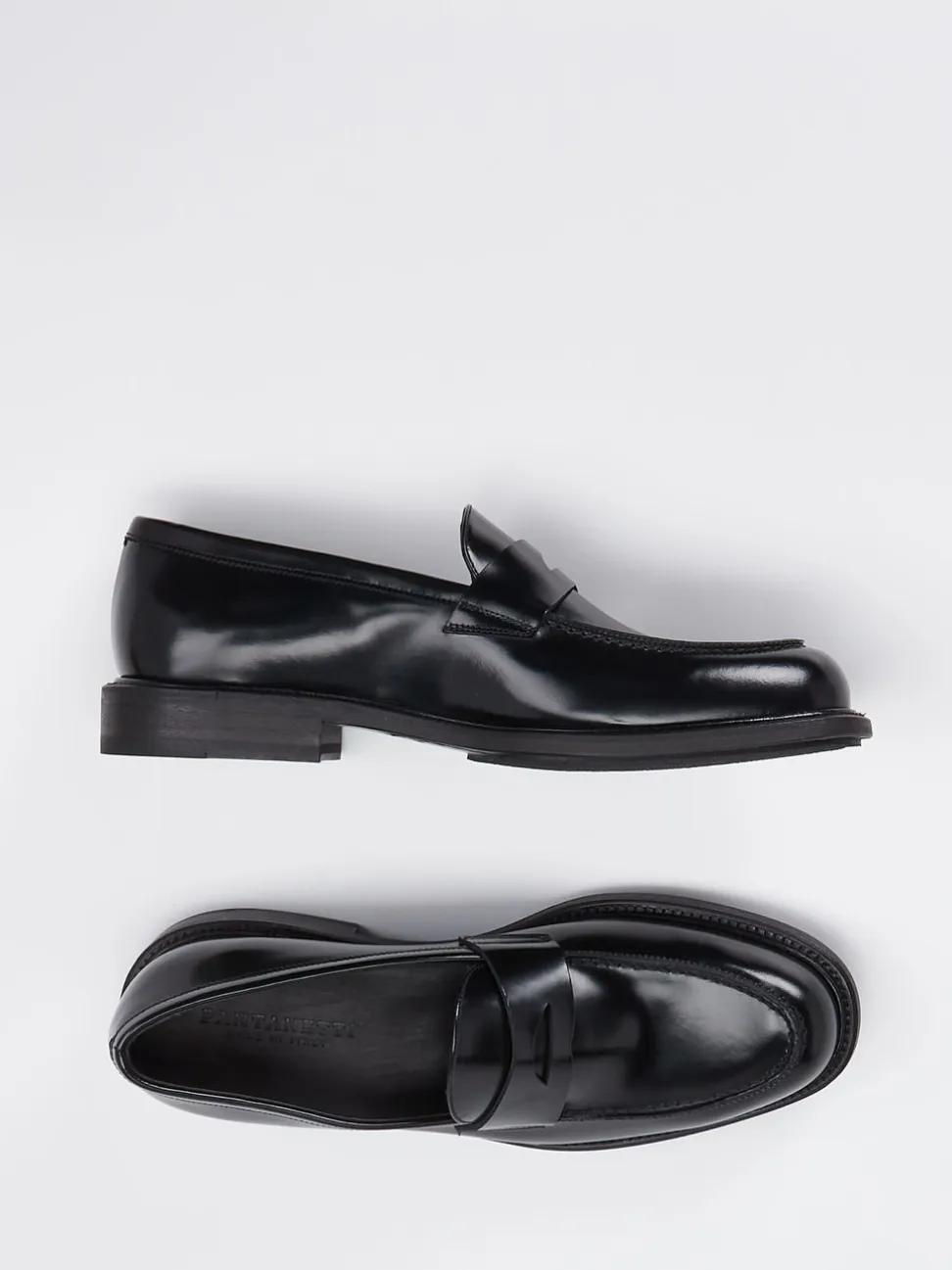Pantanetti – Penny Loafer aus Hochglanzleder Schwarz