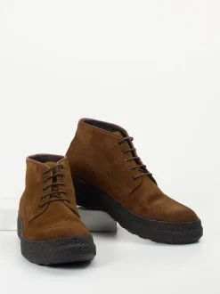 Pantanetti – Schnürboots aus Veloursleder Braun