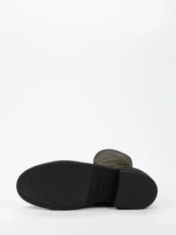 Pantanetti – Schnürstiefelette aus Veloursleder in Oliv