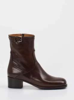 Pantanetti – Stiefelette aus Veloursleder Dunkelbraun