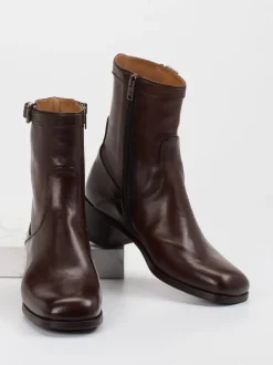 Pantanetti – Stiefelette aus Veloursleder Dunkelbraun