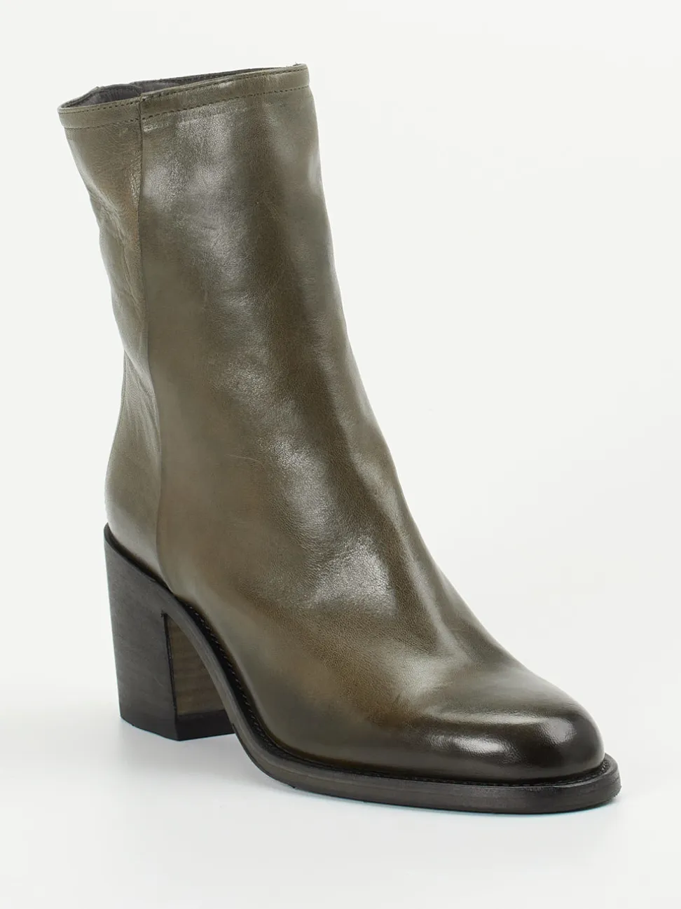 Pantanetti – Stiefeletten aus Lammleder Olivgrau