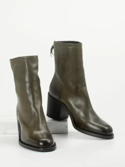 Pantanetti – Stiefeletten aus Lammleder Olivgrau