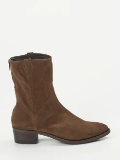 Pantanetti – Western-Stiefeletten aus Veloursleder Braun